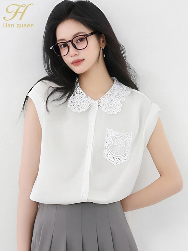 H Han Queen Summer Woman Clothing Professional Summer Tops Simple Office Blouse Short Sleeve Shirt Casual Korean Loose Blouses
H Han Queen Summer Woman Clothing Professional Summer Tops Simple Office Blouse Short Sleeve Shirt Casual Korean Loose Blouses
