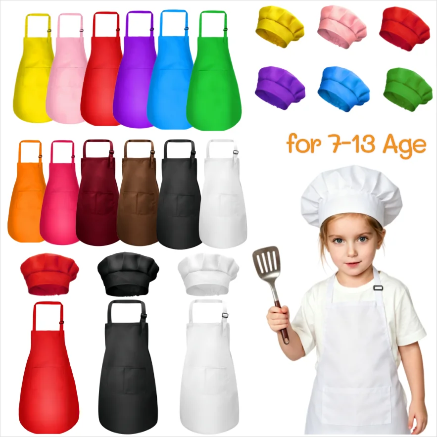 4-20Pcs Kids Aprons for Cooking Kids Painting Apron With 2 Pockets And Chef Hat Set Adiustable for Baking Paining Crafting Party
4-20Pcs Kids Aprons for Cooking Kids Painting Apron With 2 Pockets And Chef Hat Set Adiustable for Baking Paining Crafting Party