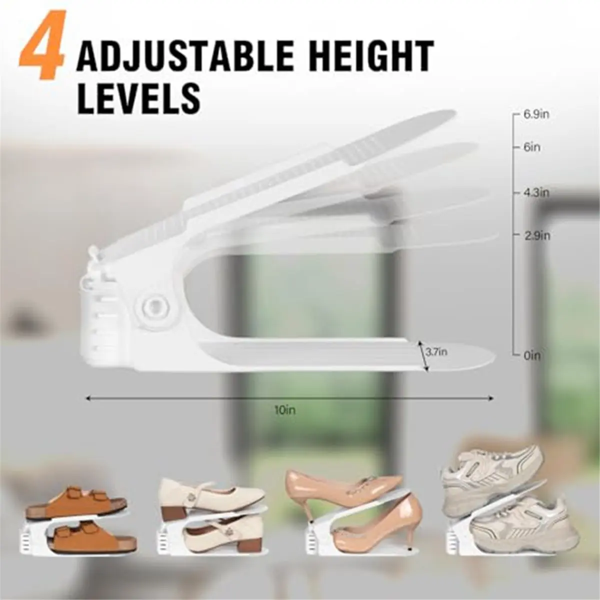 Y69A 20 Pack Shoe Slots Organizer Shoe Stacker for A Pair of Shoes 4 Levels Adjustable Layer Shoe Rack Organizer for Closet
Y69A 20 Pack Shoe Slots Organizer Shoe Stacker for A Pair of Shoes 4 Levels Adjustable Layer Shoe Rack Organizer for Closet