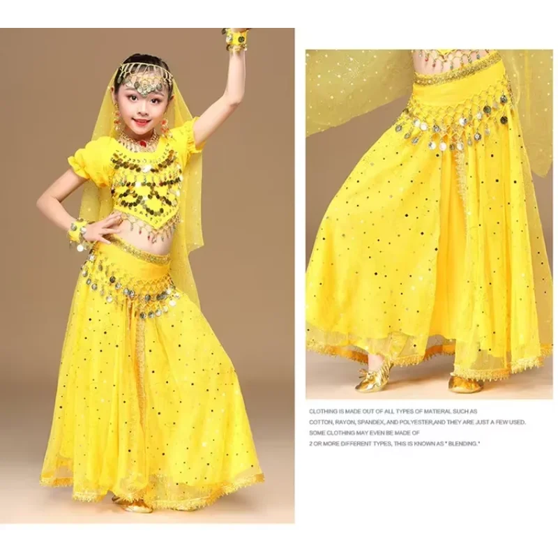 New Style Kids Belly Dance Indian Dance Costume Set Sari Bollywood Children Outfit Chiffon Belly Dance Performance Clothes Sets
New Style Kids Belly Dance Indian Dance Costume Set Sari Bollywood Children Outfit Chiffon Belly Dance Performance Clothes Sets