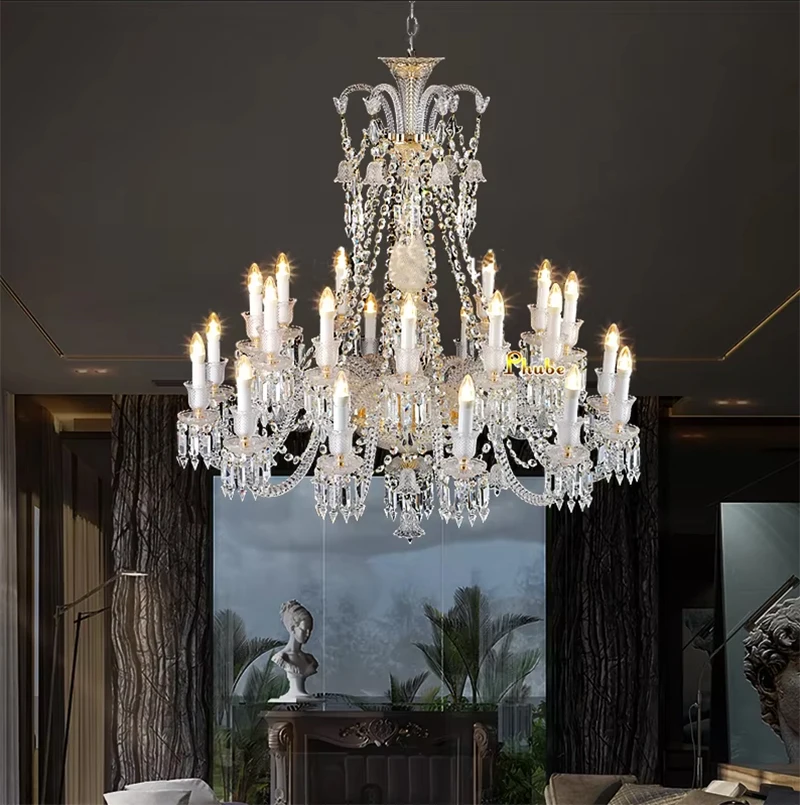 Luxury Gold Crystal Chandelier light For Foyer Living Room Modern Hanging lamp for Restaurant Bedroom Big Stair Pendant Light
Luxury Gold Crystal Chandelier light For Foyer Living Room Modern Hanging lamp for Restaurant Bedroom Big Stair Pendant Light