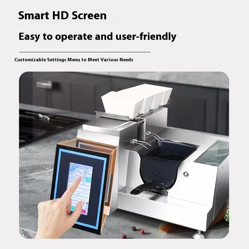 Fully Automatic Commercial Restaurant Cooking Machine Intelligent AI Robot Multifunctional 304 Stainless Steel Titanium