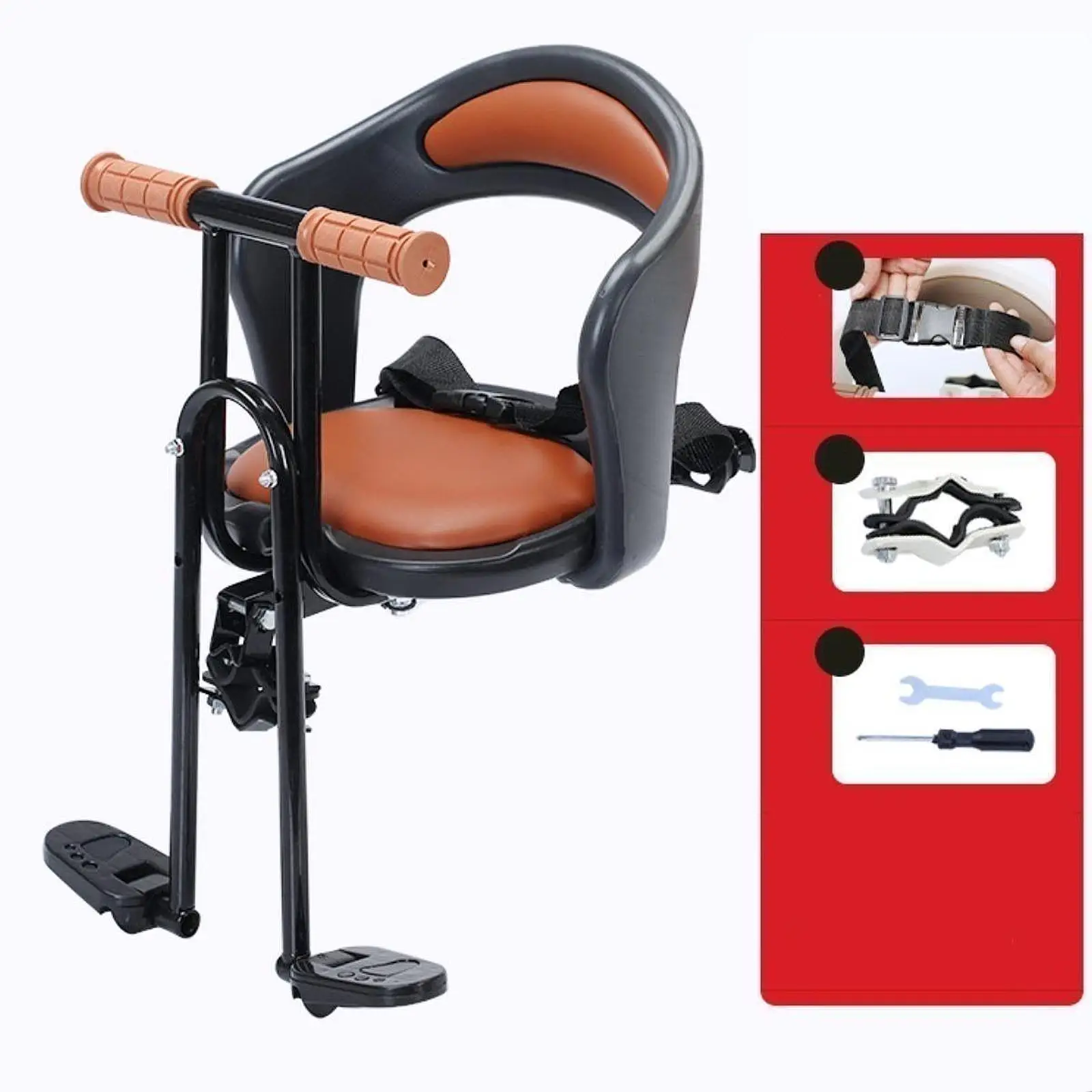 Comfortable Child Bike Front Seat Foldable Pedals Backrest Chair Secure Fit for Mountain and Road Bikes
Comfortable Child Bike Front Seat Foldable Pedals Backrest Chair Secure Fit for Mountain and Road Bikes