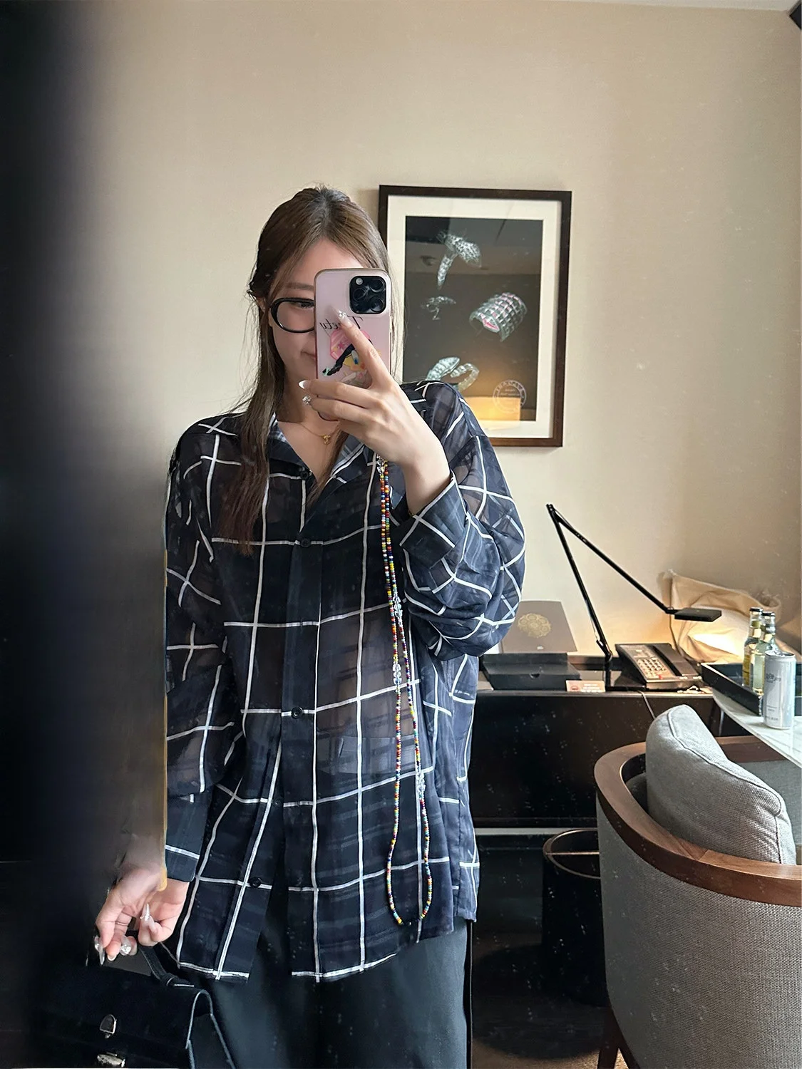 Loose Women's Summer 2025 Blue And White Plaid irt Transparent Collar Long Sve Sun Protection Top D YANGJUN New Arr...
Loose Women's Summer 2025 Blue And White Plaid irt Transparent Collar Long Sve Sun Protection Top D YANGJUN New Arr...