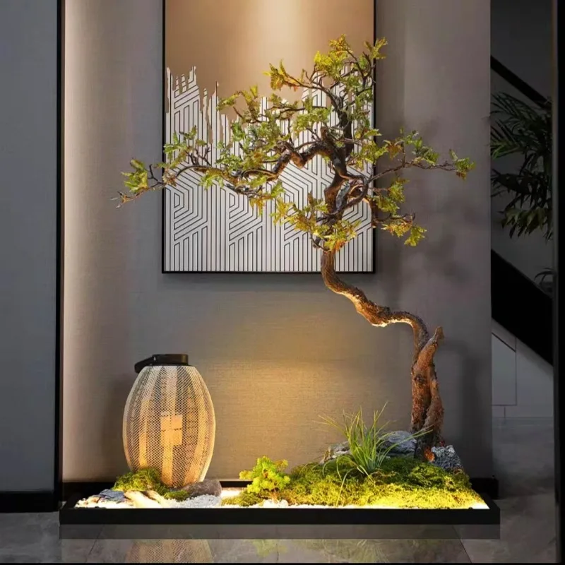 Simulated welcome pine Chinese dry landscape interior stairs entrance landscape decoration
Simulated welcome pine Chinese dry landscape interior stairs entrance landscape decoration