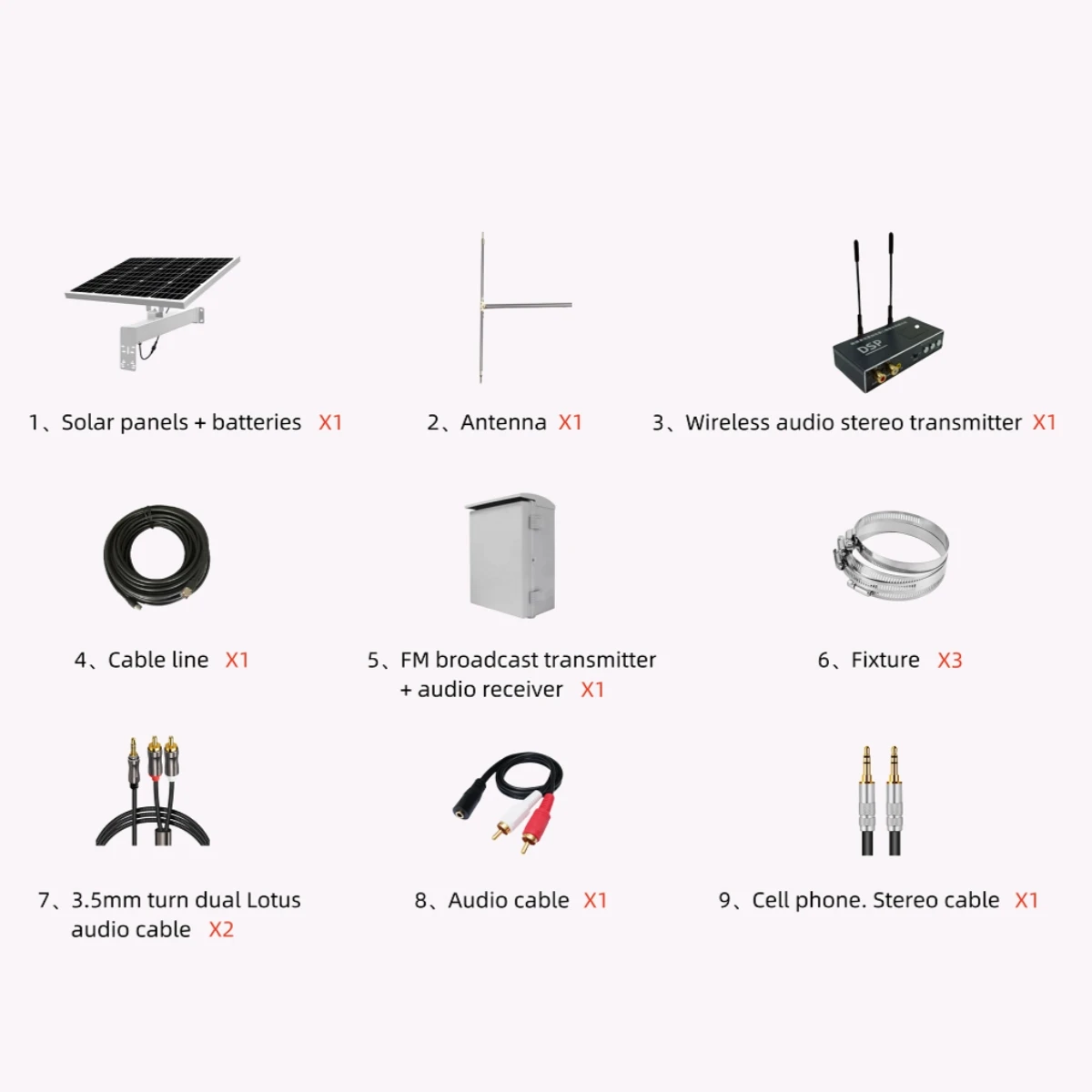 10KM FM Transmitter Complete Solar Panel Kit With Lithium Or Lead Acid Battery
10KM FM Transmitter Complete Solar Panel Kit With Lithium Or Lead Acid Battery
