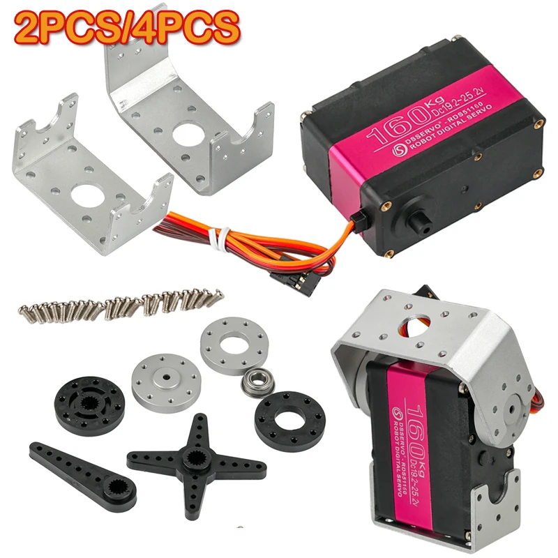 2PCS/4PCS Dual Axis RDS51160 160KG Digital Servo Motor High Torque 180°/270° With U-shaped Bracket Servos DIY Parts For RC Robot
2PCS/4PCS Dual Axis RDS51160 160KG Digital Servo Motor High Torque 180°/270° With U-shaped Bracket Servos DIY Parts For RC Robot