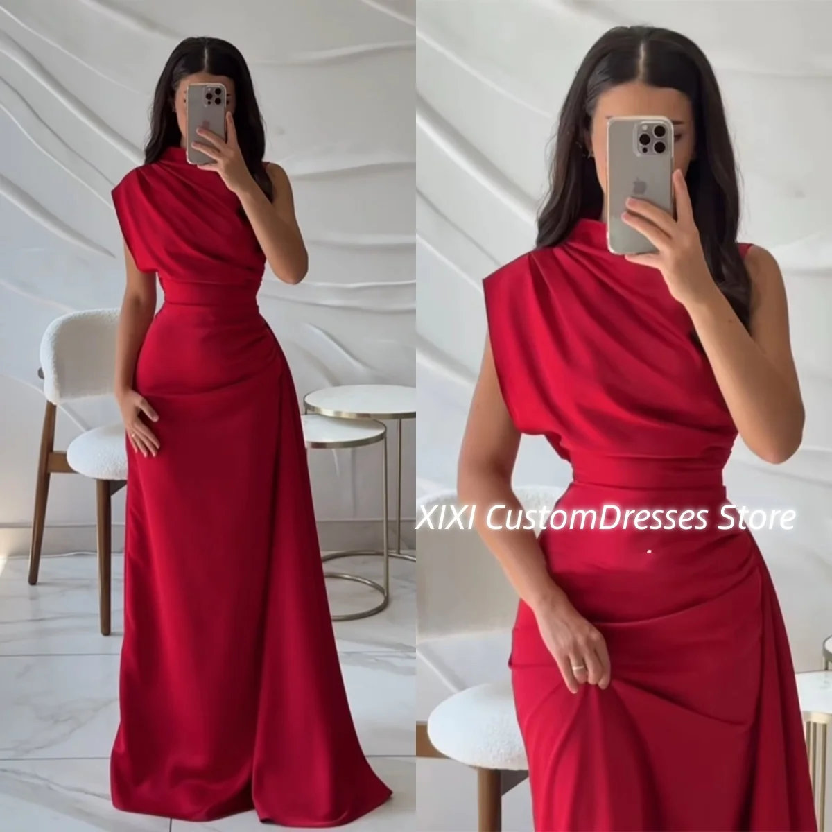 Платье для свадебной вечеринки, красное, трапециевидное, с овальным вырезом, женские вечерние платья длиной до пола, с рюшами, на молнии, без рукавов, для выпускного вечера Dr
Платье для свадебной вечеринки, красное, трапециевидное, с овальным вырезом, женские вечерние платья длиной до пола, с рюшами, на молнии, без рукавов, для выпускного вечера Dr