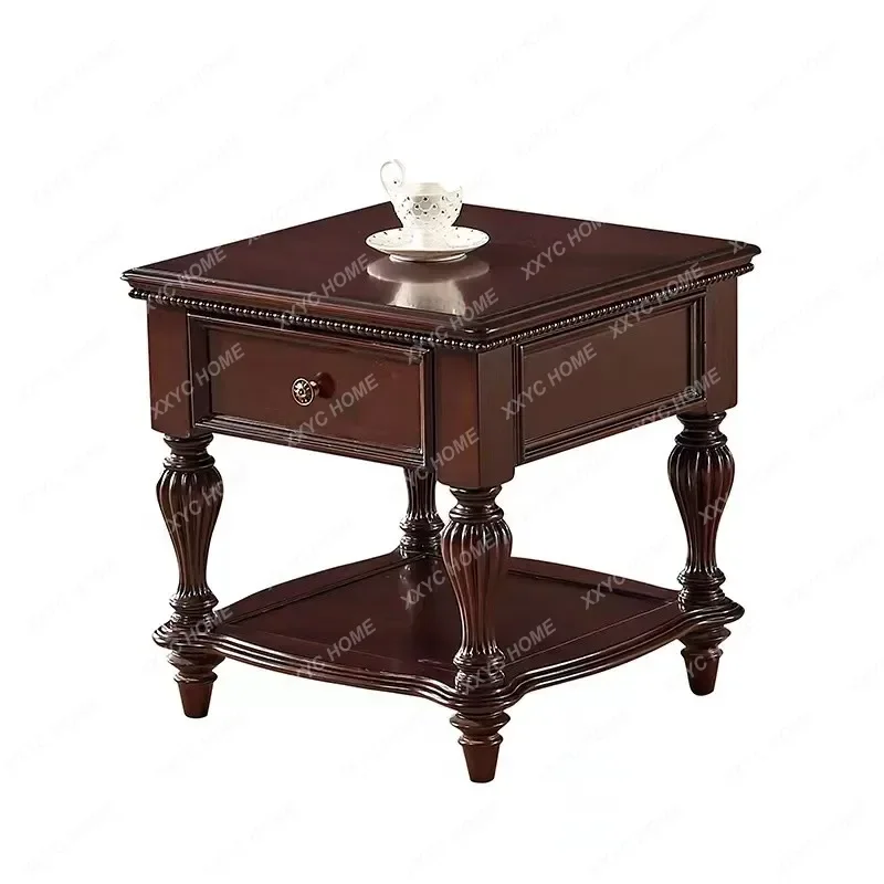 retro cherry wood square table light luxury living room sofa storage small coffee table with drawer storage cabinet
retro cherry wood square table light luxury living room sofa storage small coffee table with drawer storage cabinet