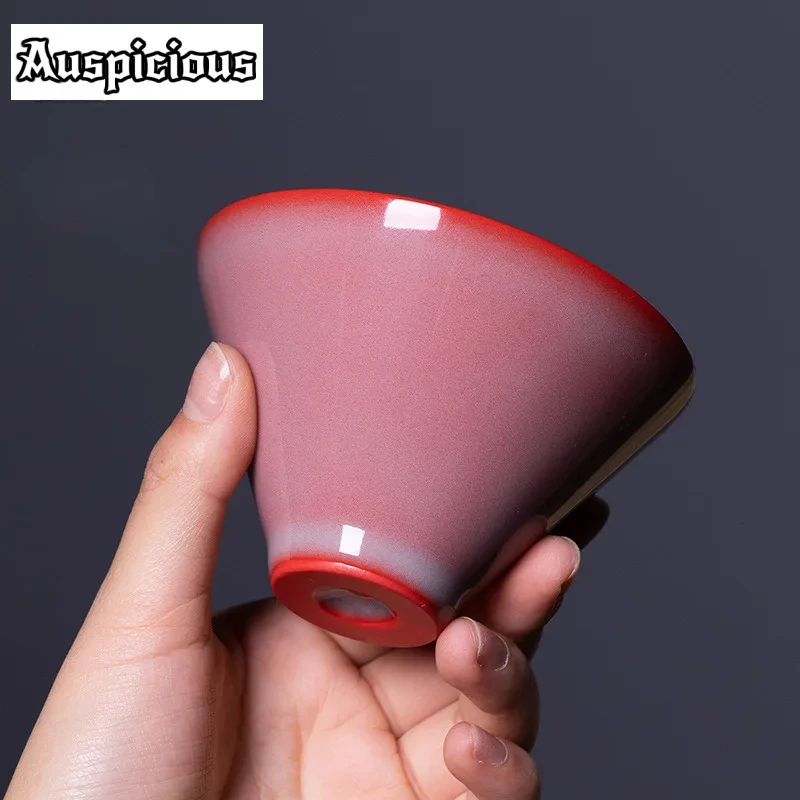 160ml Longquan Celadon Red Glaze Cone Teacup Tea Bowl Single Cups Tea-tasting Meditation Cup Jianzhan Master Cups Tea Services
160ml Longquan Celadon Red Glaze Cone Teacup Tea Bowl Single Cups Tea-tasting Meditation Cup Jianzhan Master Cups Tea Services