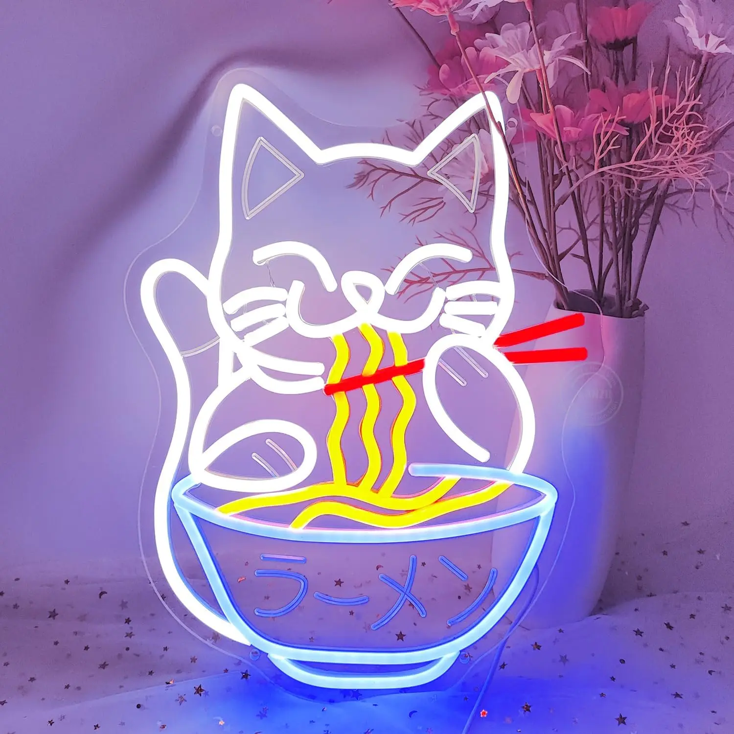 Cat Ramen Neon Light Sign Japanese Noodle Neon Sign Dimmable for Resturant Home Bar Pub Kitchen Dinning Room Cafe Shop Decor
Cat Ramen Neon Light Sign Japanese Noodle Neon Sign Dimmable for Resturant Home Bar Pub Kitchen Dinning Room Cafe Shop Decor