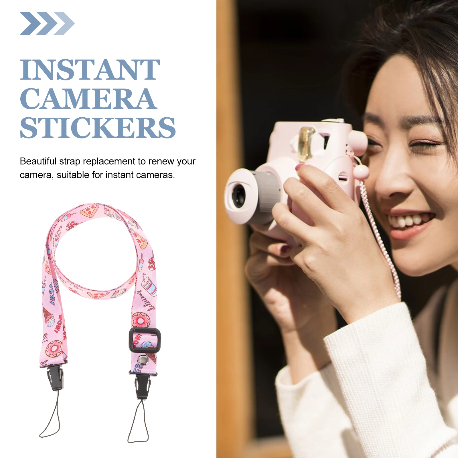 2pcs Instant Camera Strap Stickers Set Adjustable Light Weight Replacement Decorations for Mini Picture Film Camera Accessories
2pcs Instant Camera Strap Stickers Set Adjustable Light Weight Replacement Decorations for Mini Picture Film Camera Accessories
