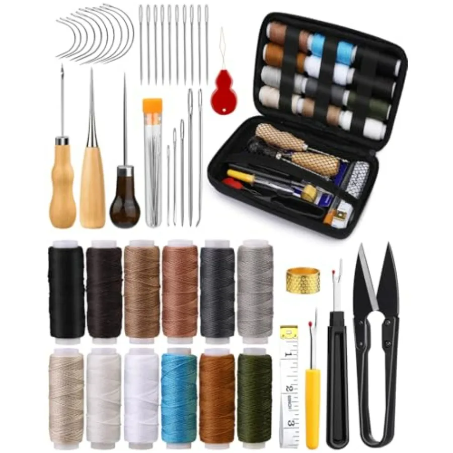 Heavy Duty Sewing Kit, Needle and Thread Kit with Upholstery Thread Needles Sewing Awl Seam Ripper for Car Seats Carpets Shoes
Heavy Duty Sewing Kit, Needle and Thread Kit with Upholstery Thread Needles Sewing Awl Seam Ripper for Car Seats Carpets Shoes