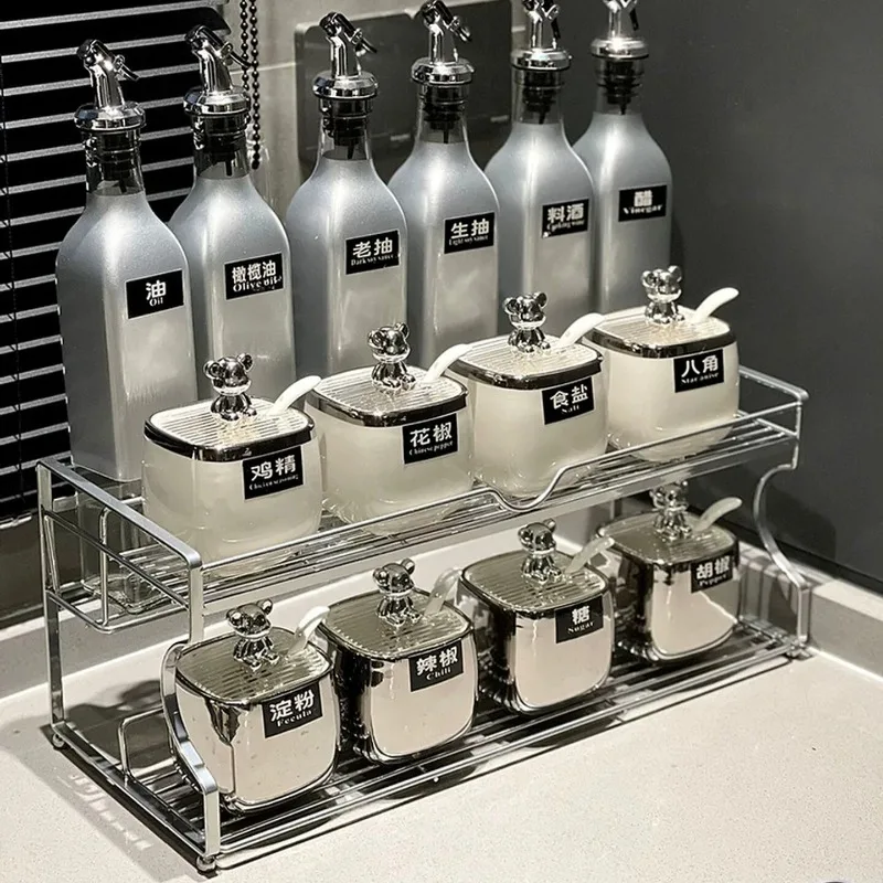 Premium Silver Ceramic Spice Set, Kitchen Seasoning Organizer, Divided Moisture-proof Anti-mold, Light Luxury Home Storage
Premium Silver Ceramic Spice Set, Kitchen Seasoning Organizer, Divided Moisture-proof Anti-mold, Light Luxury Home Storage