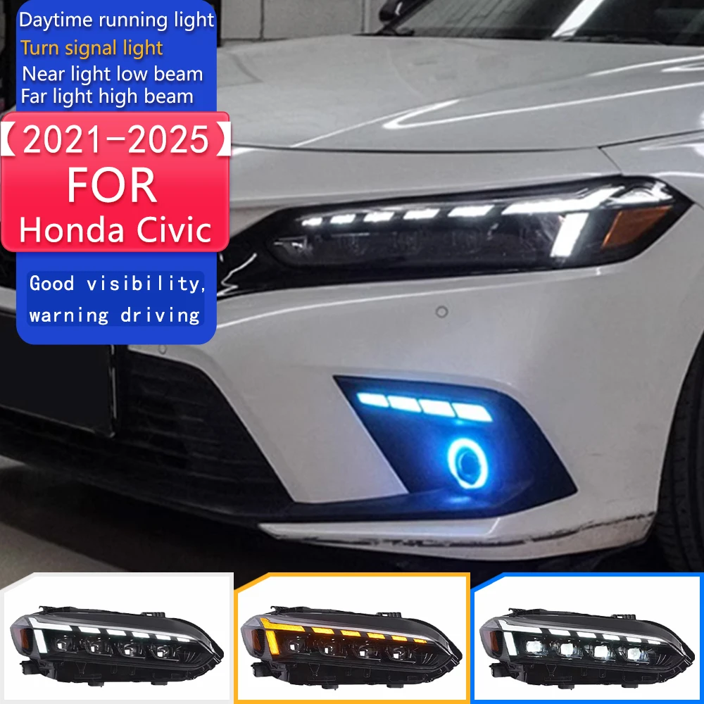 Car Lights for Honda Civic Headlights 2021 -2025 LED Headlight Projector Lens Dynamic Signal DRL Head Lamp Beam Accessories
Car Lights for Honda Civic Headlights 2021 -2025 LED Headlight Projector Lens Dynamic Signal DRL Head Lamp Beam Accessories