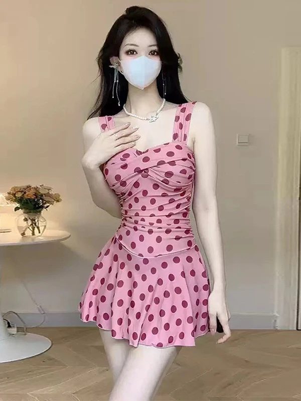Vintage Sle Swimsuit Women's Skirt Design Thermal Spring Vaion Sle Slimming Belly Covering Retro Polka Dot
Vintage Sle Swimsuit Women's Skirt Design Thermal Spring Vaion Sle Slimming Belly Covering Retro Polka Dot