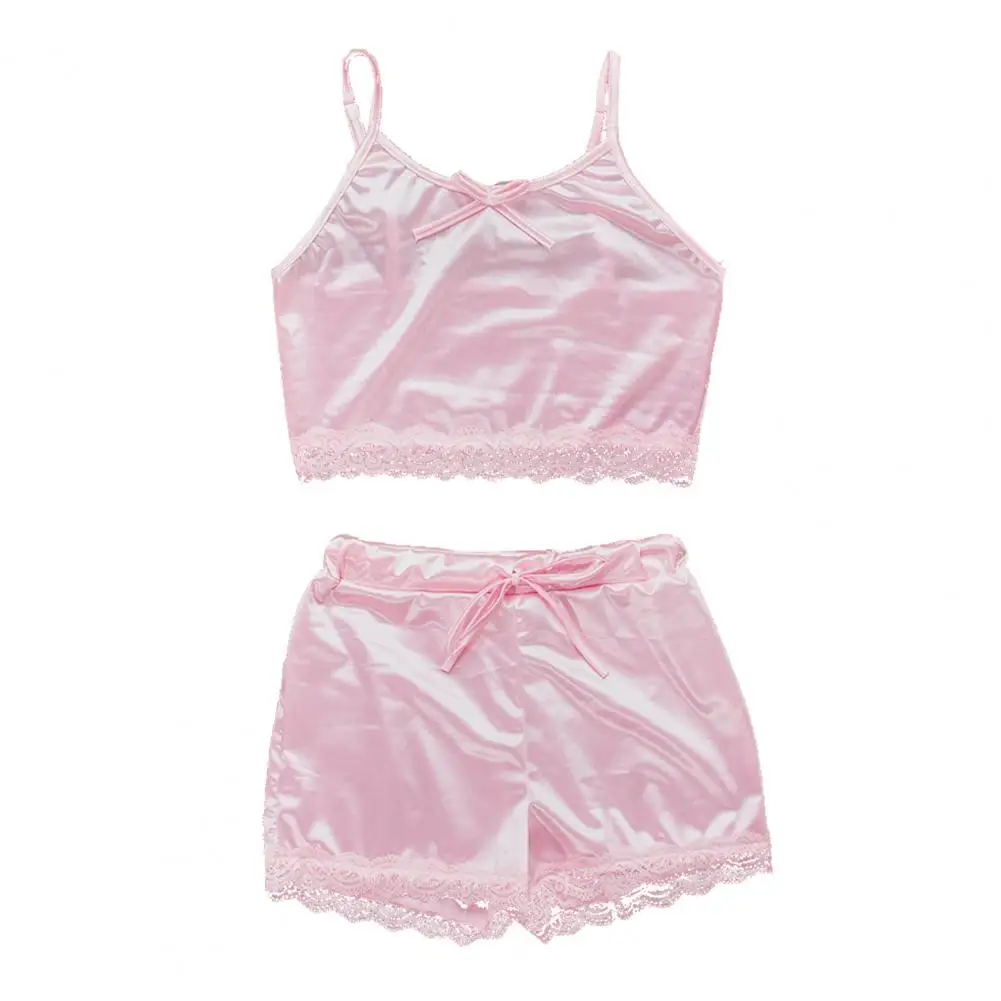 Women Body Figure Pajamas Set 4 Color Plus Size Solid Color Sleepsuit Set Spaghetti Strap Lace Silk Clothing 2 Piece Sleepwear
Women Body Figure Pajamas Set 4 Color Plus Size Solid Color Sleepsuit Set Spaghetti Strap Lace Silk Clothing 2 Piece Sleepwear