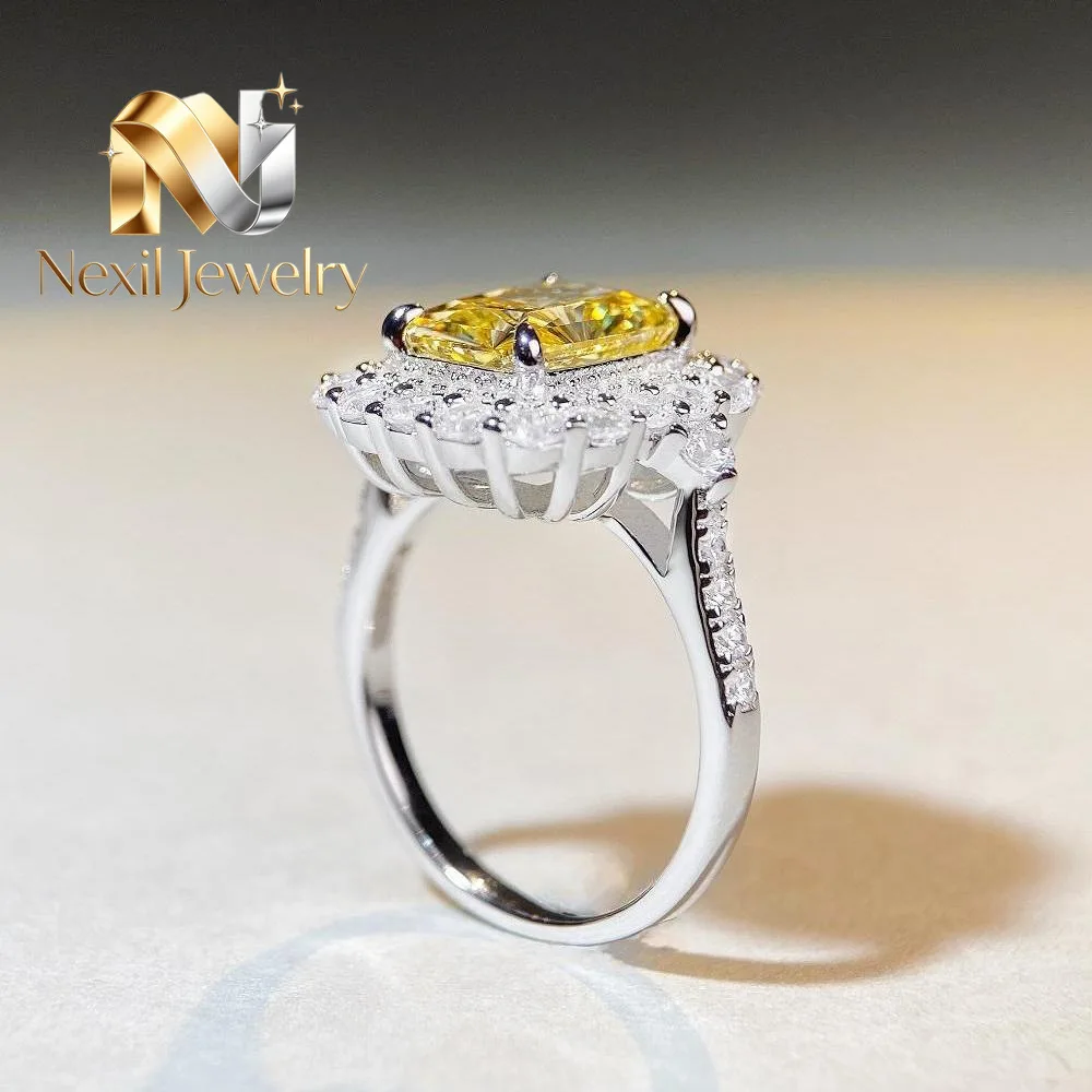 Nexil Jewelry Nexil Jewelry Luxury Solid Platinum PT950 Full Diamond Square Diamond Ring Reddish Cut Yellow Diamond Women's R
Nexil Jewelry Nexil Jewelry Luxury Solid Platinum PT950 Full Diamond Square Diamond Ring Reddish Cut Yellow Diamond Women's R