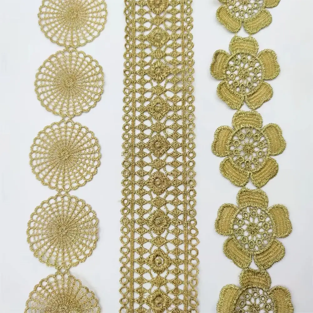 Special Metallic Yarn Embroidered Lace For Dress Clothes Korean Collar Decorative Lace Fabric Diy Accessories Gold Material
Special Metallic Yarn Embroidered Lace For Dress Clothes Korean Collar Decorative Lace Fabric Diy Accessories Gold Material