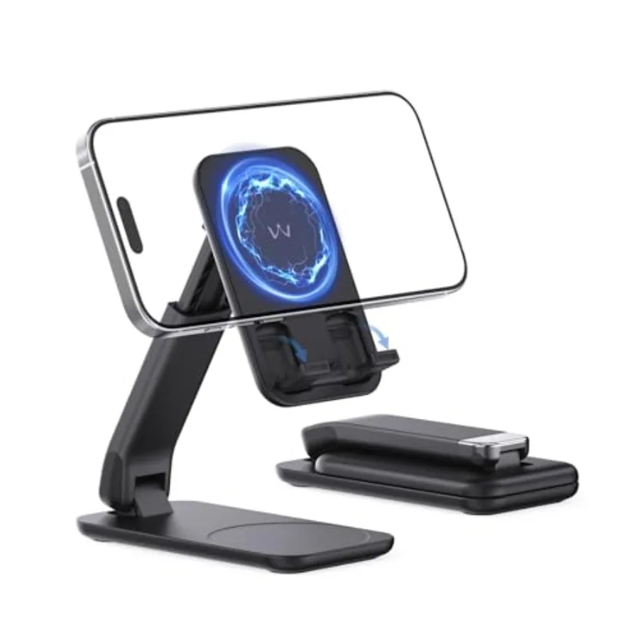Magnetic Cell Phone Stand for Desk, Angle and Height Adjustable Mobile Phone Holder, Foldable Magnet Stand for iPhone 17 16 15
Magnetic Cell Phone Stand for Desk, Angle and Height Adjustable Mobile Phone Holder, Foldable Magnet Stand for iPhone 17 16 15