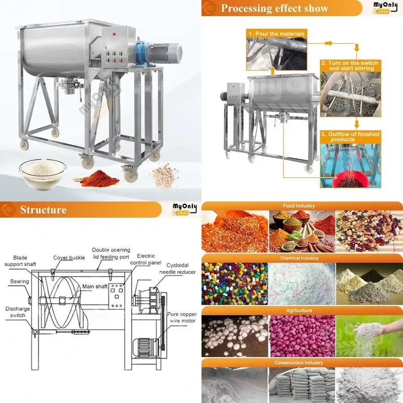 Recycling Machine 2026 Horizontal Ribbon Material Agitator 500kg Capacity Batch Powder Food Grade Dry Powder Mixer
Recycling Machine 2026 Horizontal Ribbon Material Agitator 500kg Capacity Batch Powder Food Grade Dry Powder Mixer