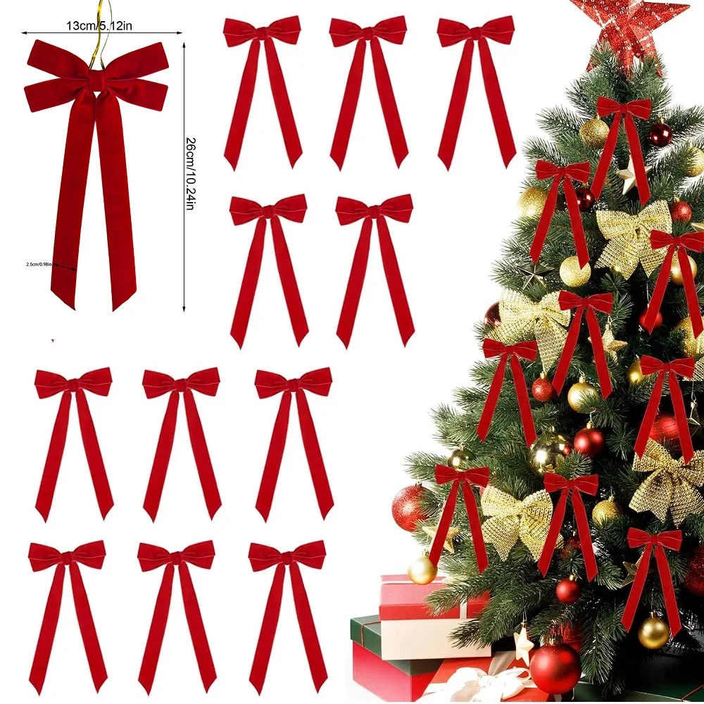 12 шт., красные бархатные ленты, банты, елочные украшения, рождественские украшения для домашней вечеринки, венок на переднюю дверь, праздничный декор 26*13 см
12 шт., красные бархатные ленты, банты, елочные украшения, рождественские украшения для домашней вечеринки, венок на переднюю дверь, праздничный декор 26*13 см