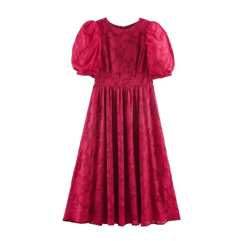 Fanan Women Fashion Printed Pleated Back Zipper A-Line Midi Dress Vintage O-Neck Short Puff Sleeves Female Chic Lady Dresses
Fanan Women Fashion Printed Pleated Back Zipper A-Line Midi Dress Vintage O-Neck Short Puff Sleeves Female Chic Lady Dresses