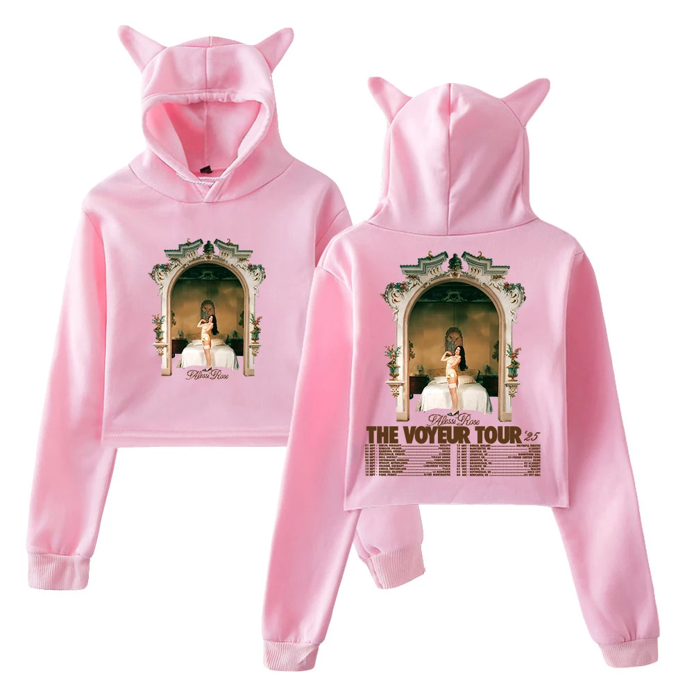 Alessi Rose The Voyeur Tour 2025 Hoodie Female Cat Ears Hooded Sweatshirt Long Sleeve Crop Top Women's Clothes
Alessi Rose The Voyeur Tour 2025 Hoodie Female Cat Ears Hooded Sweatshirt Long Sleeve Crop Top Women's Clothes