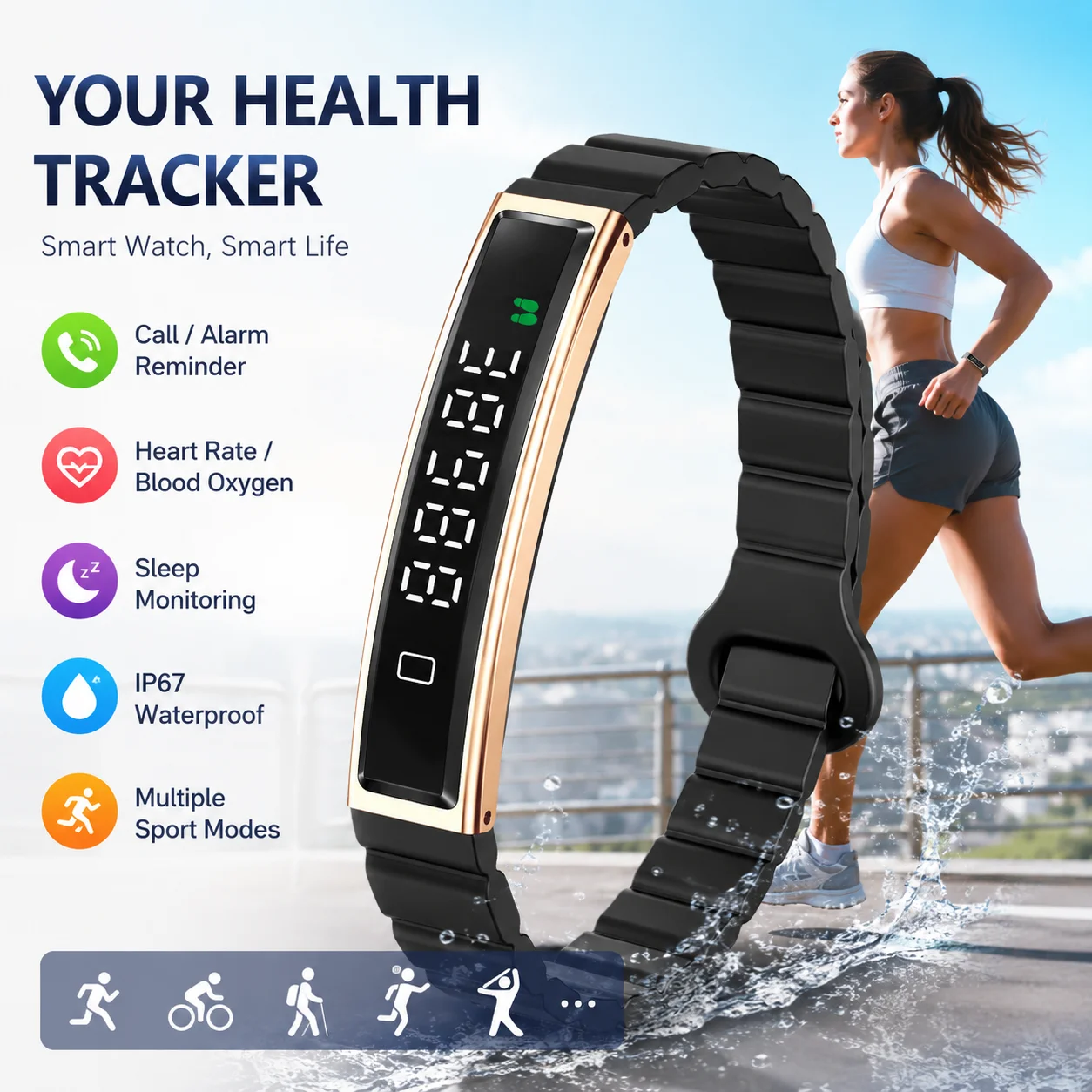 LIGE New Fashion Women Smart Bracelet 100+Sports Mode Fitness Tracker Heart Rate Health Monitor IP68 Waterproof Men Smart Watch
LIGE New Fashion Women Smart Bracelet 100+Sports Mode Fitness Tracker Heart Rate Health Monitor IP68 Waterproof Men Smart Watch