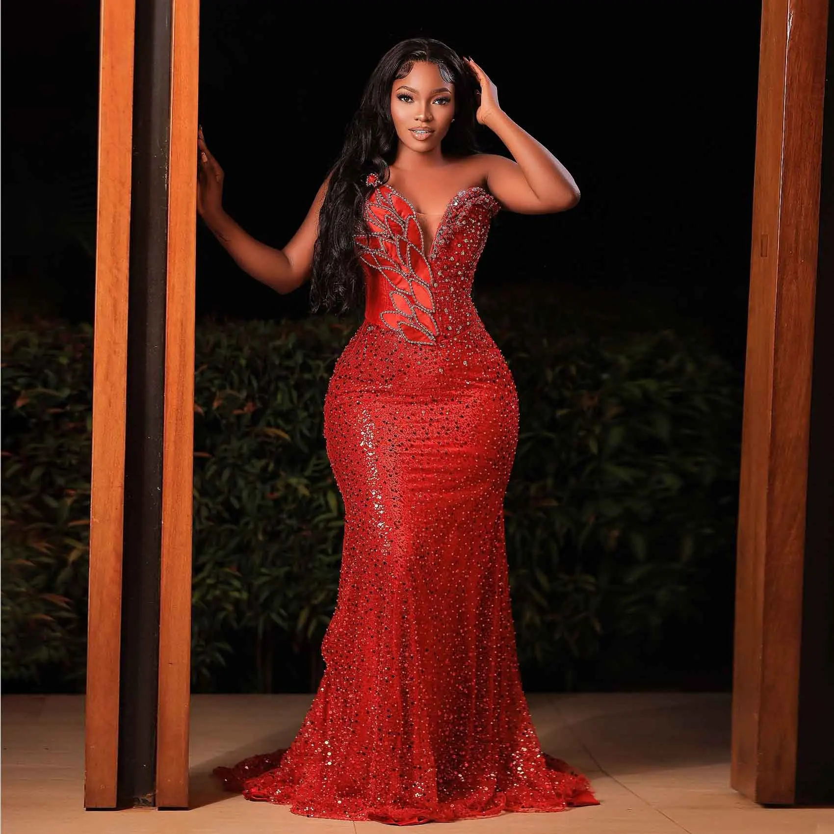 Aso Ebi Style Sequins Lace Birthday Dress Plus Size African Wedding Reception Dress Black Women Beaded Mermaid Prom Party Dress
Aso Ebi Style Sequins Lace Birthday Dress Plus Size African Wedding Reception Dress Black Women Beaded Mermaid Prom Party Dress