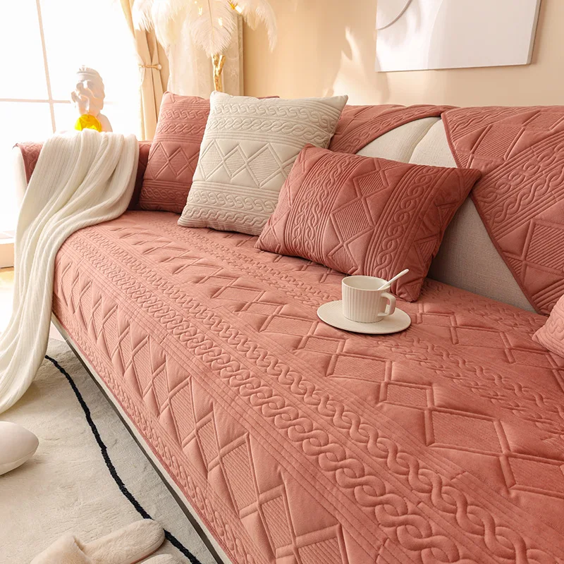 Plush Sofa Cover Universal Thickened Living Room Sofa Cover Warm Non-Slip Plaid Velvet Backrest Cover Armrest Cover Comfortable
Plush Sofa Cover Universal Thickened Living Room Sofa Cover Warm Non-Slip Plaid Velvet Backrest Cover Armrest Cover Comfortable