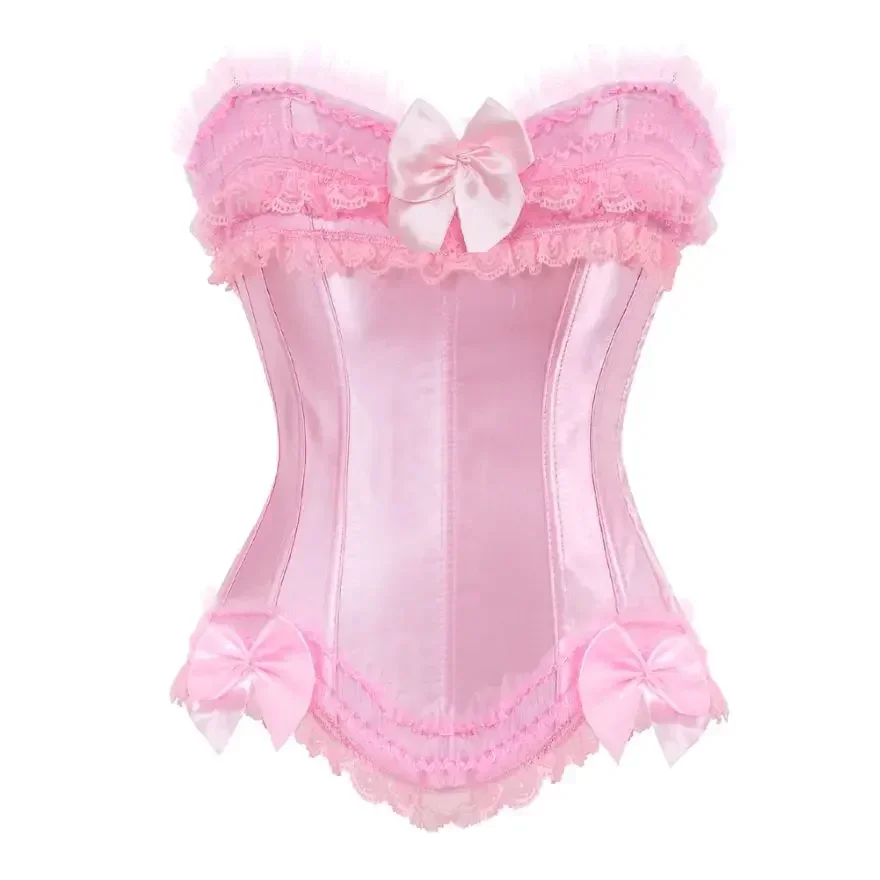 Women Corsets and Bustiers Sexy Satin Overbust Corset Top Lace Bowknot Decorated Corsets Gothic Lace Zipper Shaper
Women Corsets and Bustiers Sexy Satin Overbust Corset Top Lace Bowknot Decorated Corsets Gothic Lace Zipper Shaper