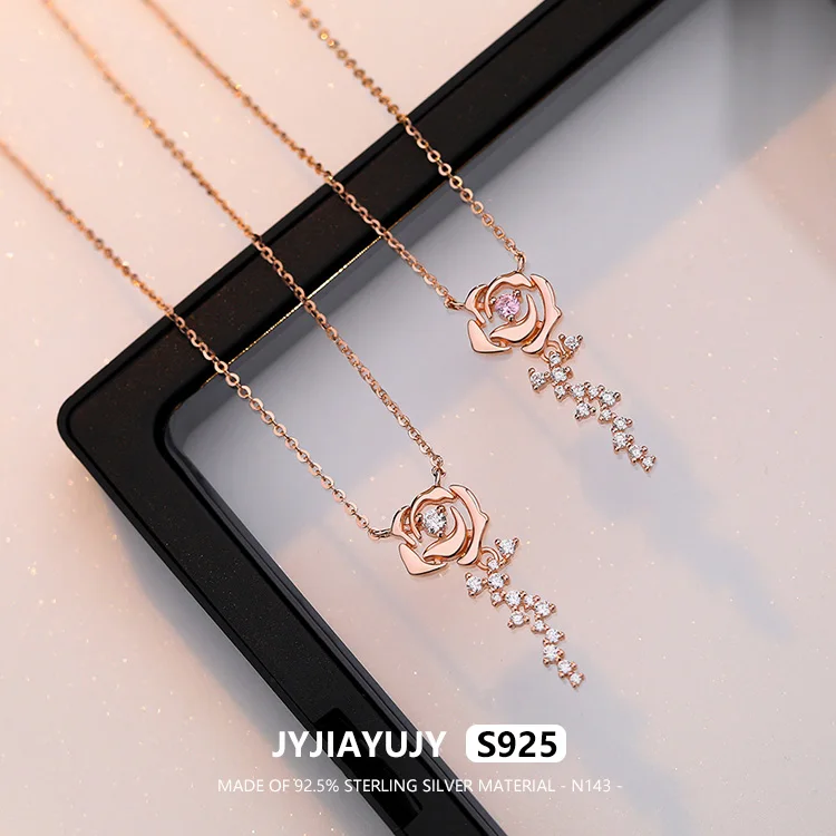 JYJIAYUJY 100% Sterling Silver S925 Necklace 23MM Size Rose Pendant Inlaid Pink|White Zircon Fashion Jewelry Gift Daily N143
JYJIAYUJY 100% Sterling Silver S925 Necklace 23MM Size Rose Pendant Inlaid Pink|White Zircon Fashion Jewelry Gift Daily N143