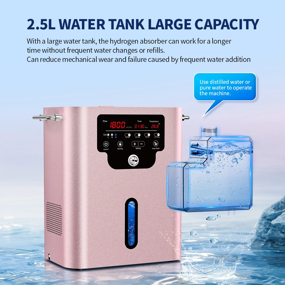 Home Use 1800ML Hydrogen Inhalation Machine Pure water water molecule decomposition SPE hydrogen respirator
Home Use 1800ML Hydrogen Inhalation Machine Pure water water molecule decomposition SPE hydrogen respirator