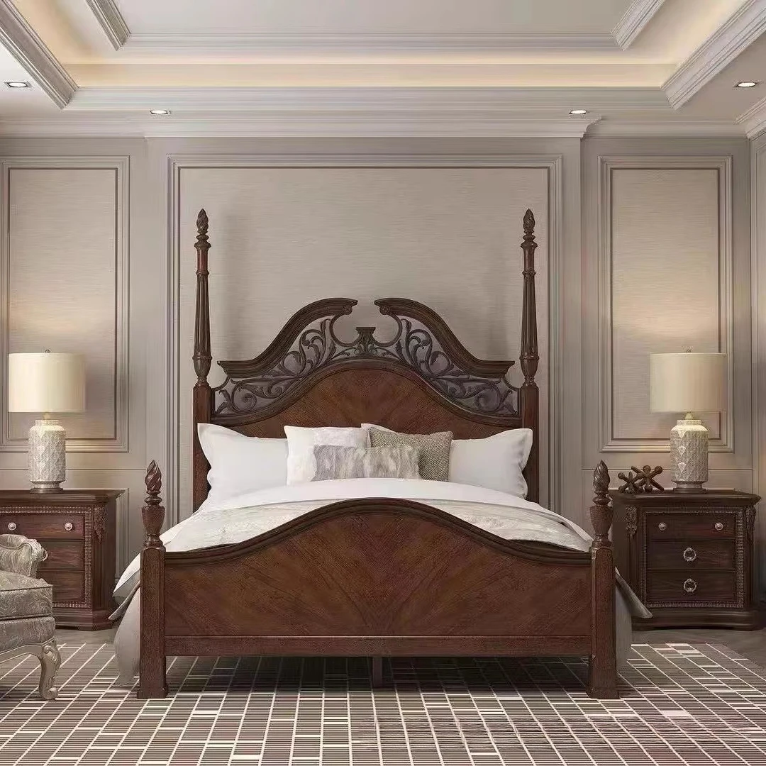 #High End Traditional Vintage American Hand Carved Solid Wood Four Poster Bed Luxury King Queen Size Bedroom Home Furniture Set
#High End Traditional Vintage American Hand Carved Solid Wood Four Poster Bed Luxury King Queen Size Bedroom Home Furniture Set