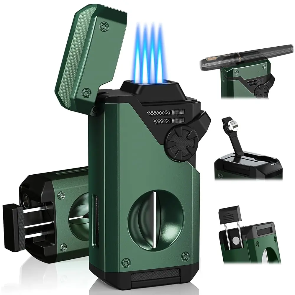 Ailexpress Recommendation - 5-in-1 Torch Lighter, 4 Jet Windproof Flame with Built-in Cutter, Holder, Punch, Draw Enhancer Tool,
Ailexpress Recommendation - 5-in-1 Torch Lighter, 4 Jet Windproof Flame with Built-in Cutter, Holder, Punch, Draw Enhancer Tool,