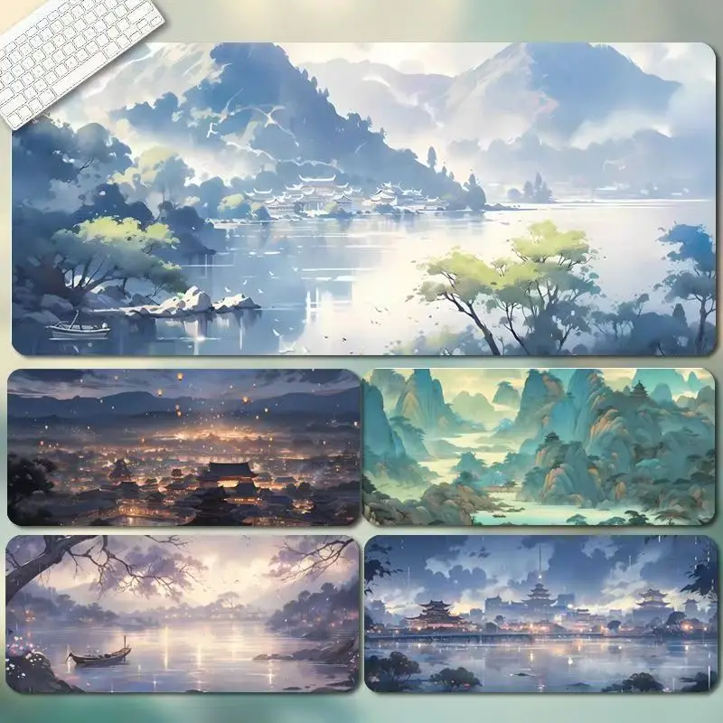 Chinese ancient night scene luxury large game professional non-slip computer mouse pad neoprene extended desktop protection mat
Chinese ancient night scene luxury large game professional non-slip computer mouse pad neoprene extended desktop protection mat