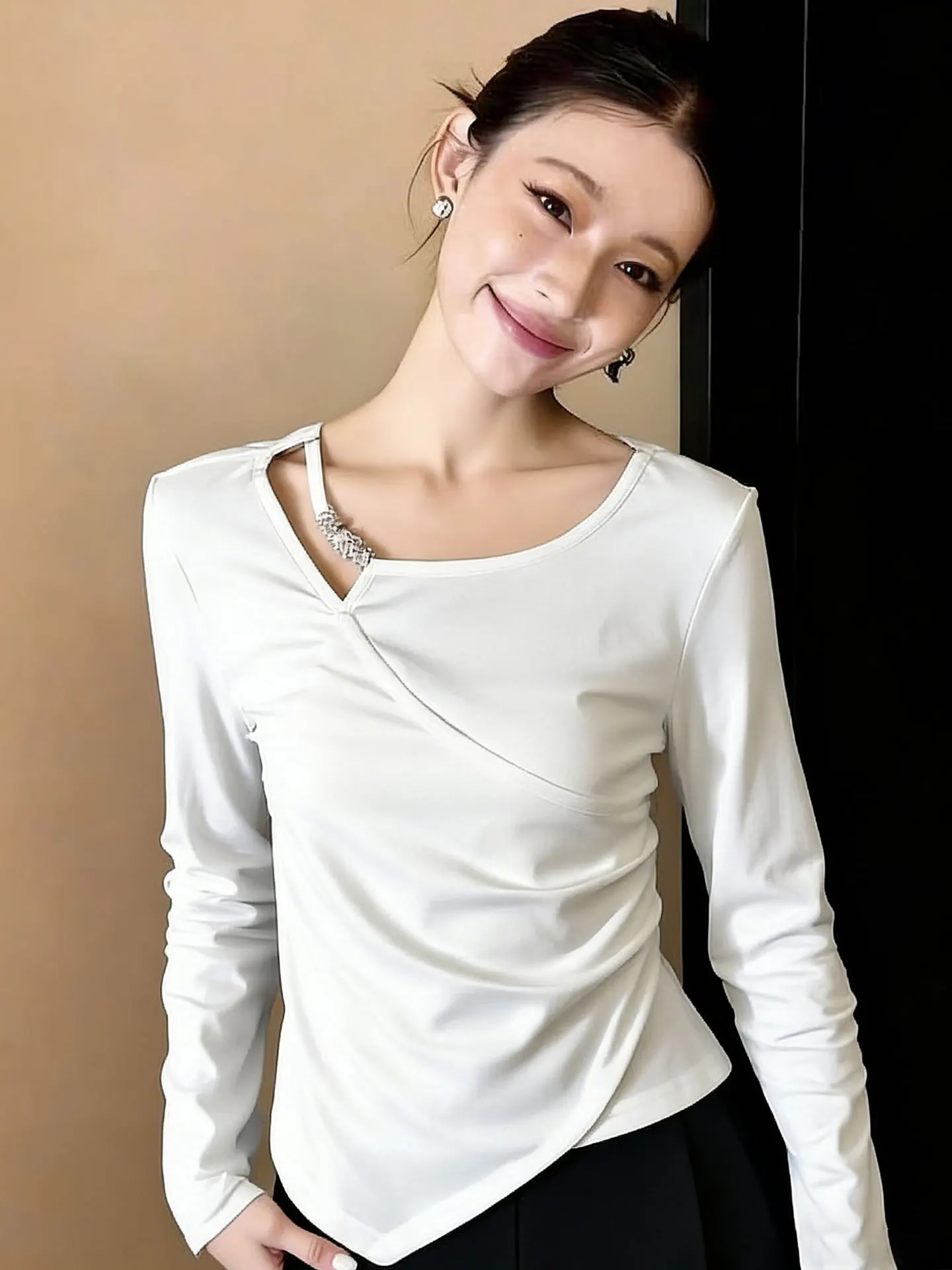 Ele Hollow out Long Sve Knitwear Base Layer irt Spring Season Commute Sle Korean Fit Medium Softn Warmth
Ele Hollow out Long Sve Knitwear Base Layer irt Spring Season Commute Sle Korean Fit Medium Softn Warmth