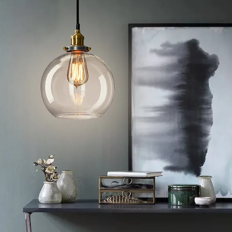 Loft Vintage Pendant Lights Glass Pendant Lamps Industrial Hang lamp Smoky Grey Lamparas De Techo Colgante Modern Lustre Pendent
Loft Vintage Pendant Lights Glass Pendant Lamps Industrial Hang lamp Smoky Grey Lamparas De Techo Colgante Modern Lustre Pendent