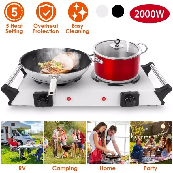 Hot Plate, 2000W Hot Plate,Portable Electric Stove Countertop Double Burners W/5 Level Temperature
Hot Plate, 2000W Hot Plate,Portable Electric Stove Countertop Double Burners W/5 Level Temperature