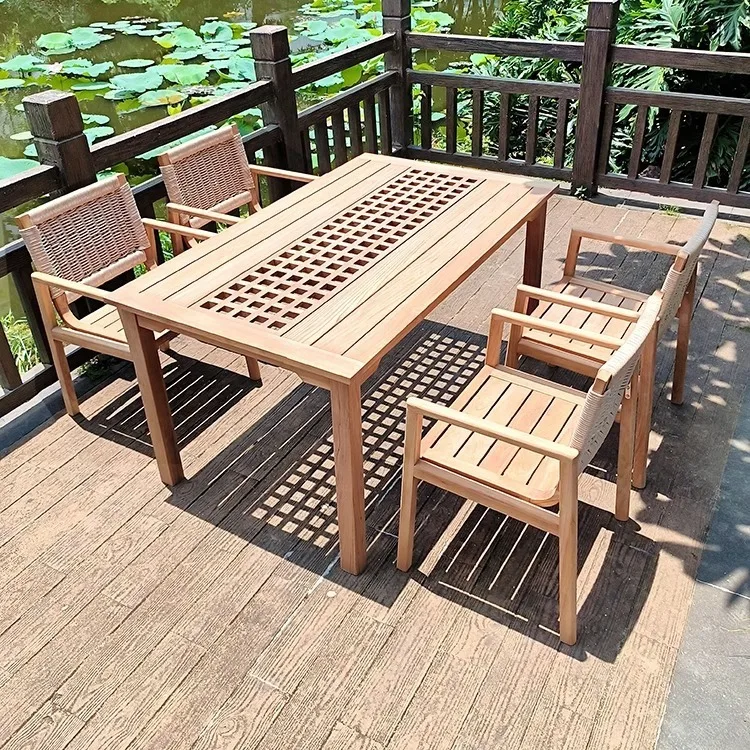 !@Outdoor New Chinese Style 4-Person Garden Set Solid Wood Teak Anti-corrosion Dining Table and Bench for Courtyard Hotel Terrac
!@Outdoor New Chinese Style 4-Person Garden Set Solid Wood Teak Anti-corrosion Dining Table and Bench for Courtyard Hotel Terrac
