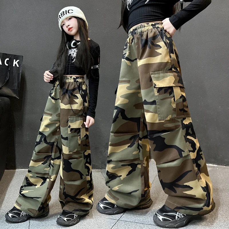 Fashion Casual Children Camouflage Military Cargo Pants with Multi-Pocket for Teenage Girl Outdoor Loose Straight Trousers 4-14Y
Fashion Casual Children Camouflage Military Cargo Pants with Multi-Pocket for Teenage Girl Outdoor Loose Straight Trousers 4-14Y