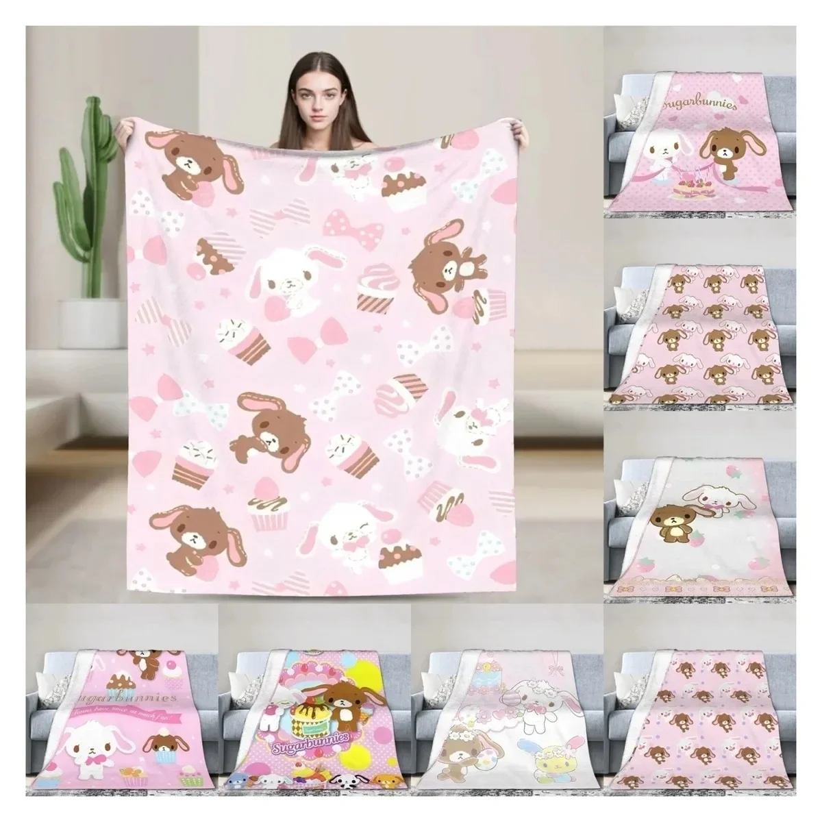 SSugar Bbunnies Kawaii Flannel Blanket Cute Bunny Print Soft Throw Blanket for Bed Sofa Kids Bedroom Decor
SSugar Bbunnies Kawaii Flannel Blanket Cute Bunny Print Soft Throw Blanket for Bed Sofa Kids Bedroom Decor