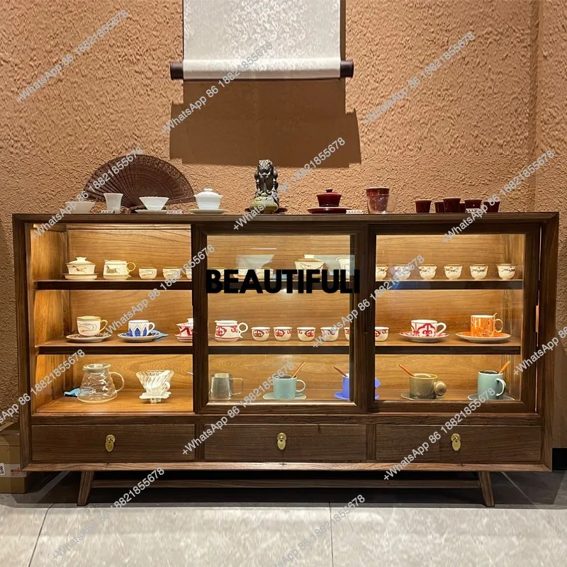 Glass storage cabinet, dining side locker, storage locker, living room display tea rack against the wall
Glass storage cabinet, dining side locker, storage locker, living room display tea rack against the wall