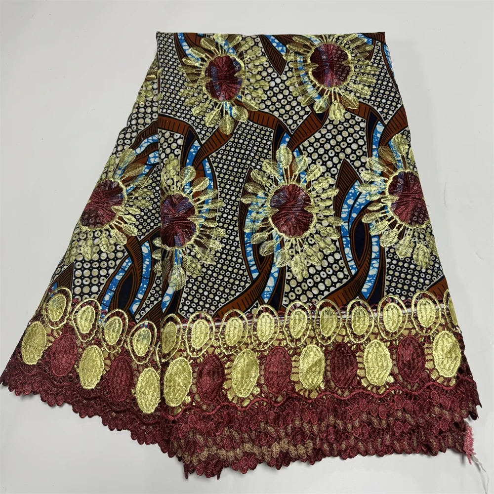 Cotton African Wax Lace Cord Embroidery Lace Fabric High Quality Wax Fabrics Wax Embroidery Lace For Women Dress 6 Yards
Cotton African Wax Lace Cord Embroidery Lace Fabric High Quality Wax Fabrics Wax Embroidery Lace For Women Dress 6 Yards