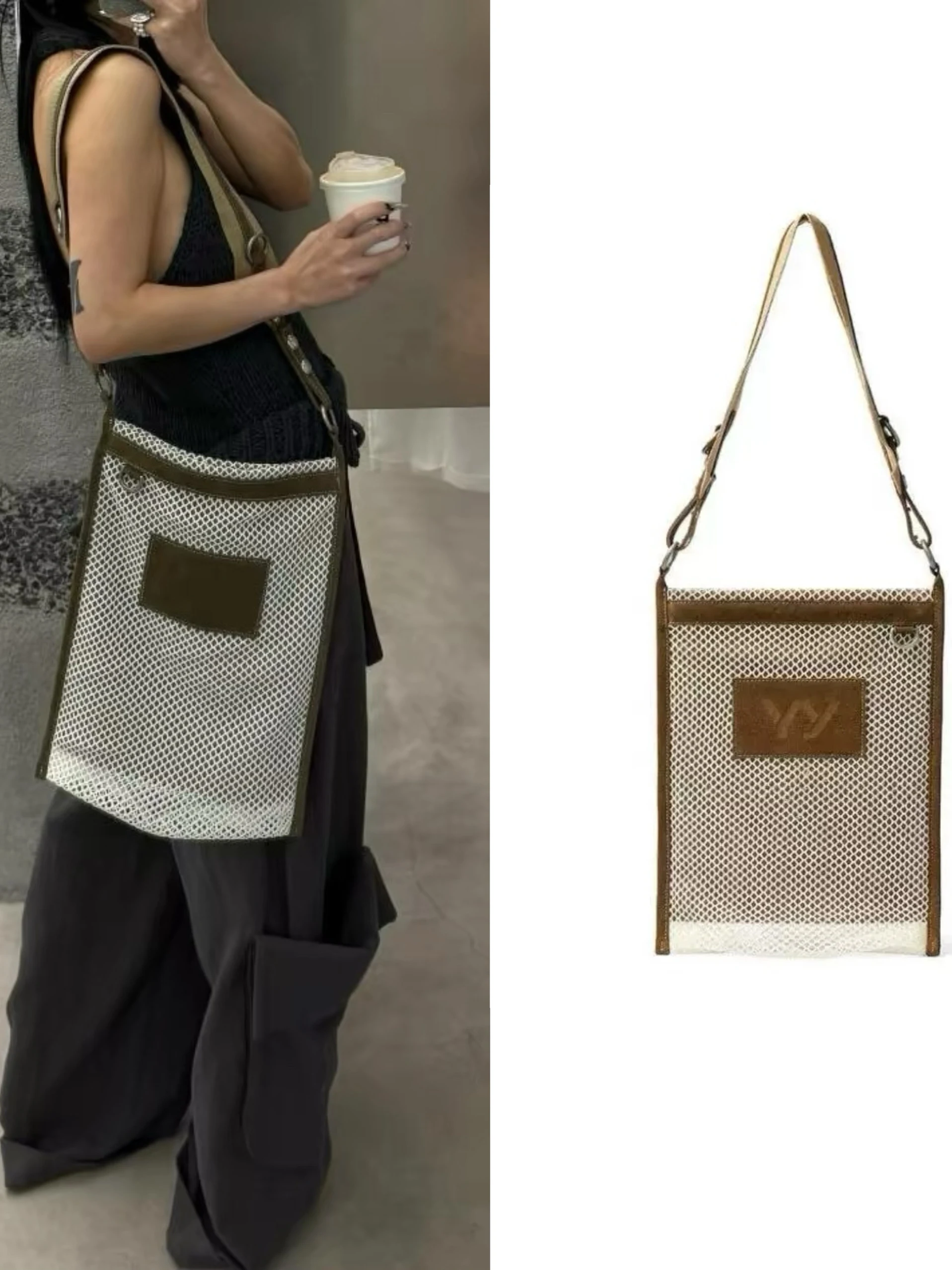 Korean Style Wide Strap Mesh Crossbody Bag Breathable Multi-Layer Outdoor Summer Shoulder Bag Women's Daily Use Handbag
Korean Style Wide Strap Mesh Crossbody Bag Breathable Multi-Layer Outdoor Summer Shoulder Bag Women's Daily Use Handbag