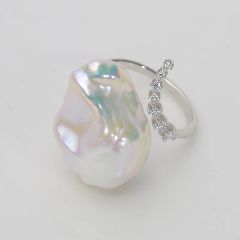 Natural FreshWater Baroque Pearl Ring S925 Silver adjustable ring Zircon inlaid French vintage ring Fine jewelry for woman R612
Natural FreshWater Baroque Pearl Ring S925 Silver adjustable ring Zircon inlaid French vintage ring Fine jewelry for woman R612