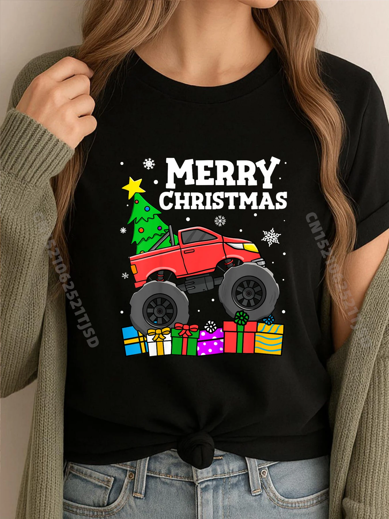 Детские Monster Truck с Рождественской елкой, снежинками, мужские футболки с рисунком для малышей, роскошные футболки, футболки с принтом
Детские Monster Truck с Рождественской елкой, снежинками, мужские футболки с рисунком для малышей, роскошные футболки, футболки с принтом