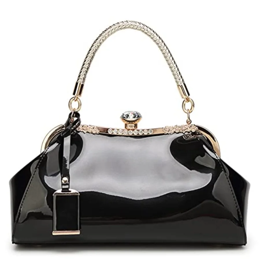 Glossy Patent Leather Handbag for Women Top Handle Tote Bag Evening Shoulder Bag Wedding Satchel Retro Purse
Glossy Patent Leather Handbag for Women Top Handle Tote Bag Evening Shoulder Bag Wedding Satchel Retro Purse