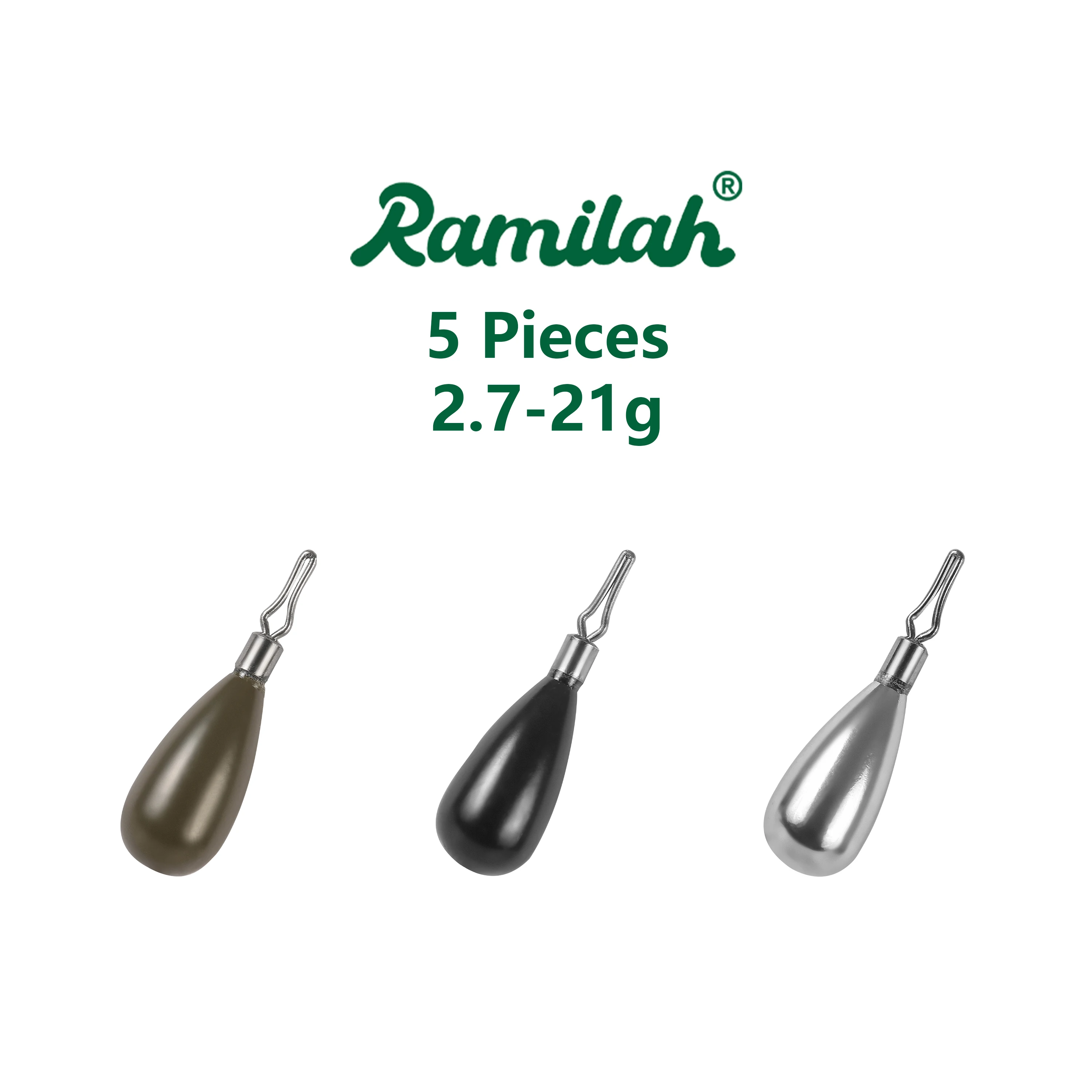 5 Pieces 3 Colors 2.7g-21g Tungsten Free Teardrop Sinker Weights Fishing Accessories
5 Pieces 3 Colors 2.7g-21g Tungsten Free Teardrop Sinker Weights Fishing Accessories